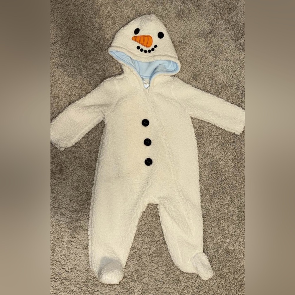 12 month snowman snowsuit